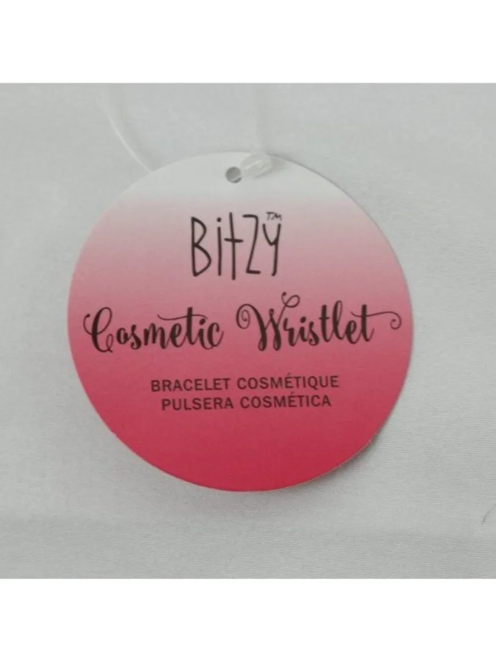 Bitzy Women's Small Black Pink Fabric Graphic Zipper Cosmetics Wristlet Bag NWT